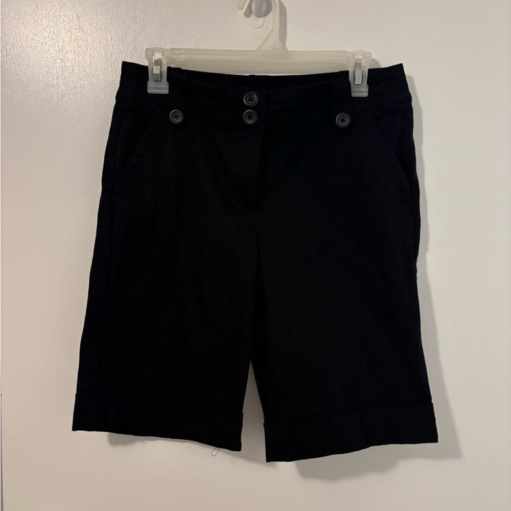 Vintage Butter Mom 90s Y2K Dressbarn Black Women's Bermudas Size 6 Petite